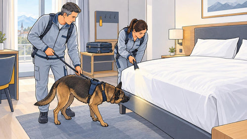 Bettwanzenkontrolle mit Schnüffelhund - Spürhunde im Einsatz