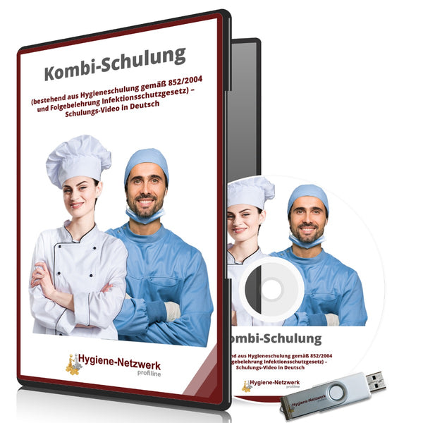 Kombi-Schulungsvideo: Hygiene 852/2004 & IfSG inkl. Zertifikat (USB)