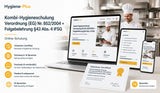 Kombi Hygieneschulung nach Verordnung (EG) Nr. 852/2004 und Folgebelehrung nach §43 Abs. 4 IfSG für Gastronomie und Lebensmittelbetriebe mit Online Schulung zu HACCP und Lebensmittelhygiene
