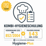 Kombi Hygieneschulung nach Verordnung (EG) Nr. 852/2004 inklusive Folgebelehrung nach §43 Abs. 4 IfSG für Gastronomie und Lebensmittelbetriebe