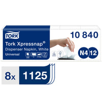 Xpressnap® Weiße Spenderserviette N4, 8 × 1.125 Servietten | Tork Hygiene