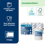 Starke Mehrzweck-Papierwischtücher Weiß M4, 6 × 450 Blatt | Tork Hygiene