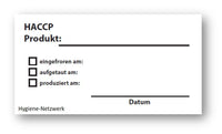 Wasserlösliche Etiketten vom Hygiene-Netzwerk zur Lebensmittelkennzeichnung mit Aufdruck HACCP