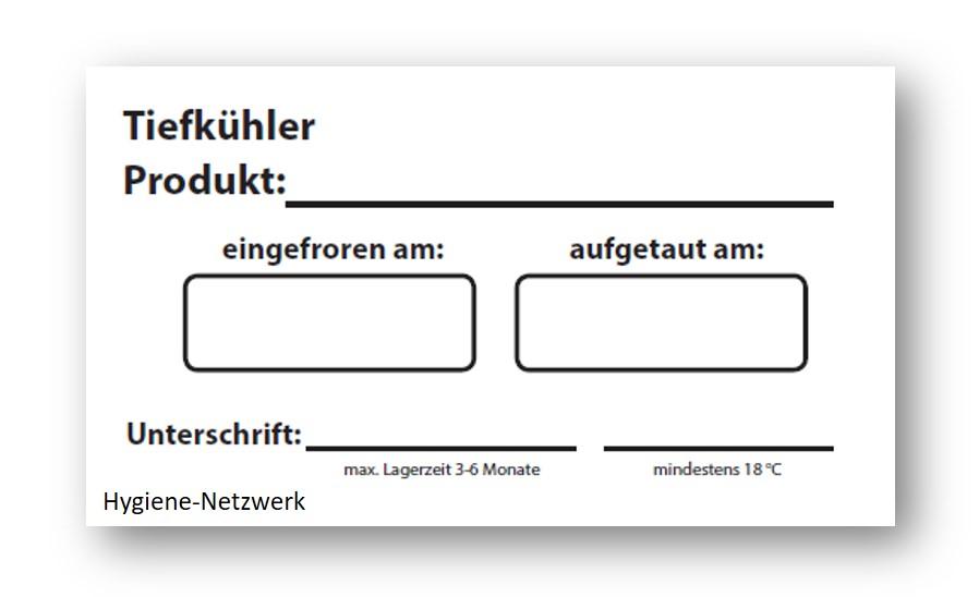 Wasserlösliches Tiefkühler-Etikett Pappspender 70x35mm