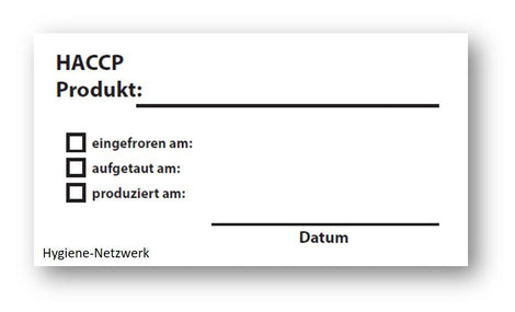 Wasserlösliches HACCP-Etikett DIN-A4 63x38mm