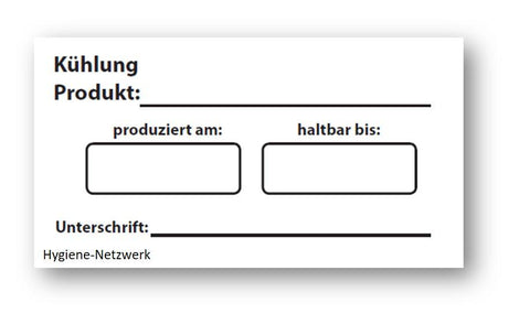 Wasserlösliches Kühlung-Etikett DIN-A4 63x38mm