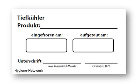 Wasserlösliches Tiefkühler-Etikett DIN-A4 63x38mm