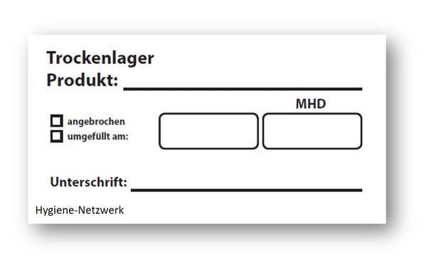 Wasserlösliche Etiketten für Anbruchware