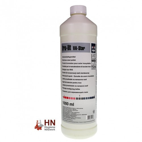 Edelstahlpflegemittel tru-lit VA-Star zur Reinigung und Pflege von Edelstahl (12 x 1 ltr.) | Reinigungsmittel