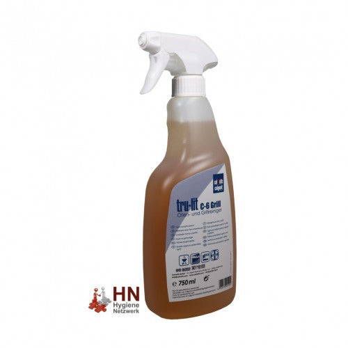 Grillreiniger tru-lit C-6 hochkonzentriert für die gewerbliche Anwendung in der Profi-Küche (Sprühflasche 8x750 ml) | Reinigungsmittel