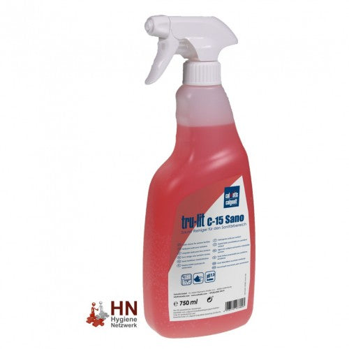 Sanitäreiniger tru-lit C-15 Sano als saurer Oberflächenreiniger für die Unterhaltsreinigung (8 x 750 ml) | Reinigungsmittel